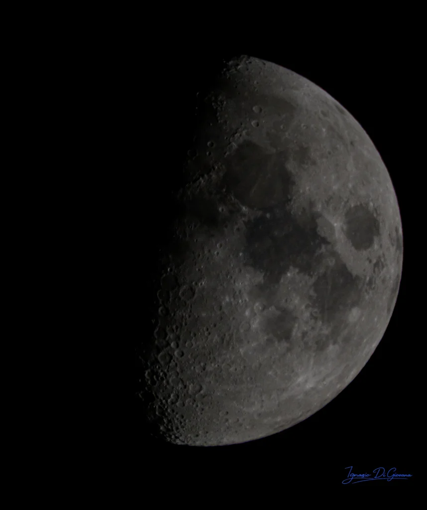 Dettagli della Luna al Primo Quarto
